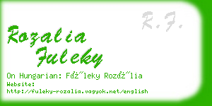 rozalia fuleky business card